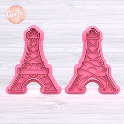 1.31.png Файл STL EIFFEL TOWER X2 Резак со штампом / Резак для печенья EIFFEL TOWER・Модель для загрузки и 3D печати