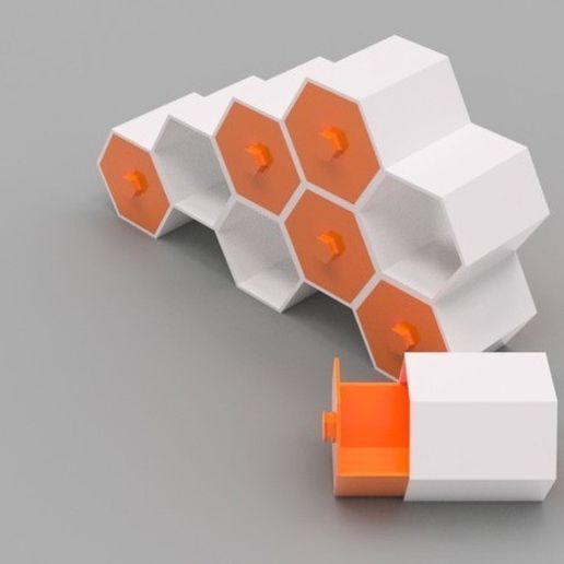 Modular Hex Drawers 3D model
