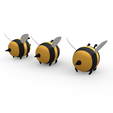 3.png Low Poly Bee Cartoon Expressions - Happy, Sad, Angry