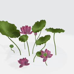 1.png OBJ file Lotus Flower 3D Model 3D print model・3D printer model to download, theone_x00x