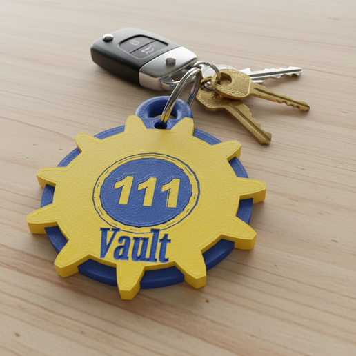 🗝️ Fallout Vault 111 keychain・Free STL File for 3D printing・Cults