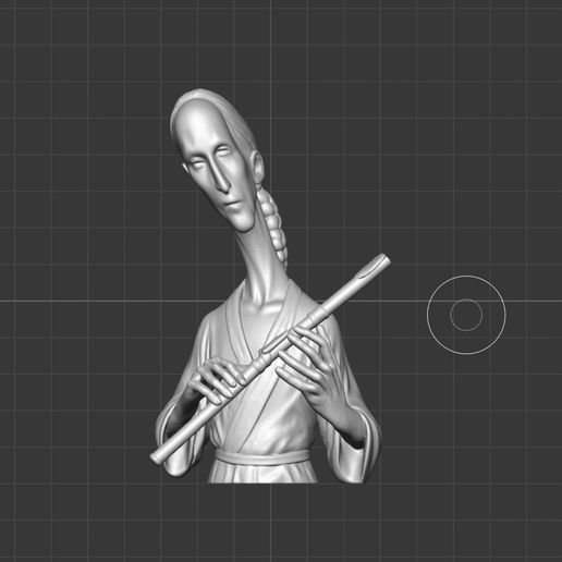 👩 Dark Elegance: Flute Woman STL 3D Model – Gothic Sculpture with ...