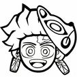 maxresdefault.jpg STL file key ring - Tanjiro Demon Slayer Key Ring・3D printer design to download
