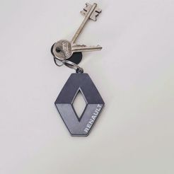 Renault-V-Print.jpg STL file Keychain: Renault V・3D printer model to download