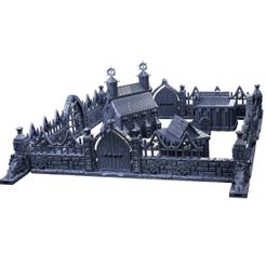 Graveyard-Set-1-Mystic-Pigeon-Gaming-1-w.jpg 3D file Modular Graveyard Walls Crypts Tombs Churches and Graveyard Accessories・3D printer model to download