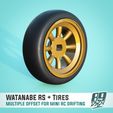 2.jpg RS WATANABE FRONT/REAR WHEELS FOR MINI-Z, WLTOYS K989, K969 RC DRIFT - multioffset with tires