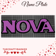 Name-plate-Nova.png Nova Name plate / Personalized name sign / kids room sign / locker sign/ Cake topper/Magnet