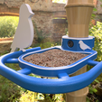 Capture d’écran 2018-04-16 à 15.34.42.png Free STL file Bird Feeder - Pole Mounted・3D printer design to download