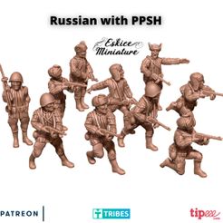 Russe-PPSH1.jpg Archivo 3D Infantería rusa con PPSH - 28mm・Diseño de impresión en 3D para descargar