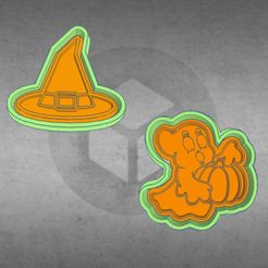 22C968FE-191C-446A-A08D-AE9E0AC4637E.jpeg Archivo STL KIT X2 CORTANTES Y MARCADORES HALLOWEEN ( SOMBRERO BRUJA, FANTASMA )・Plan de impresión en 3D para descargar