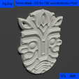 02.png Totem Mask Wall Art - Wall Sculpture for Decoration - Print and CNC - Multicolor Print