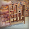 Mid-Century-Room-Divider-Miniature-4.png Miniature Furniture Mid-Century Modern Room Divider, Miniature Room Divider, Dollhouse Furniture, Mini Divider
