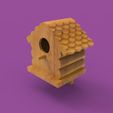 1.jpg Cabane à oiseaux rustique - Modèle imprimable en 3D