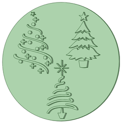 Arboles_e.png Archivo STL Stamp arboles navidad navideñas 6cm・Modelo imprimible en 3D para descargar
