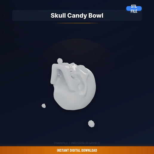 Skull Shaped Candy Bowl, Open Top Skull, Halloween Candy - 3D Printable STL File