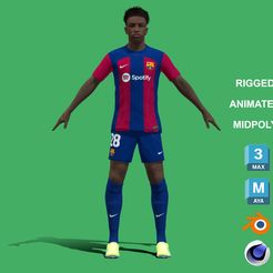 Balde_1.jpg 3D file 3D Rigged Alejandro Balde Barcelona 2024・3D print model to download