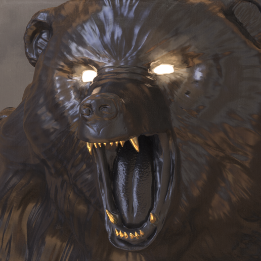 oso para renders.52.png Fichier STL Sculpture d'ours aux cheveux longs・Modèle à télécharger et à imprimer en 3D, Atomicosstudio