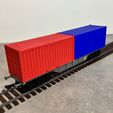 Train-Container-Wagon-7.jpg Железнодорожный контейнерный вагон — 40 футов / 60 футов с поворотными замками — масштаб 1:14