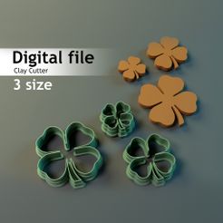 Untitled-1.jpg STL file CLOVER CLAY CUTTER・3D printer model to download
