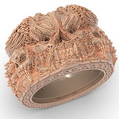 1.jpg Skull ring demon ring jewelry 3D print model