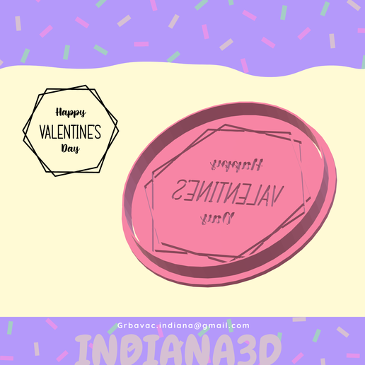 Happy valentine's day" cutter 3D model