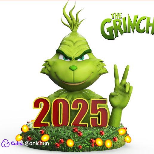 STL file the grinch 2025 Adornment. 🎄 ・Model to download and 3D print・Cults