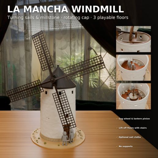 La Mancha windmill – Sets compatible with Playmobil [STL/3MF]