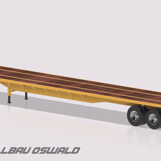 🚐 1:18 US Flatbed Trailer 2-axle OLX100 truck trailer・ 3D File for 3D ...
