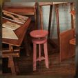 Miniature-Artist-Stool-Artist-Room.jpg Artist stool  VISWIN stool   | MINIATURE ARTIST ROOM FURNITURE COLLECTION