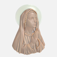 3.png Estátua da Virgem Maria, figura a rezar com auréola, decoração religiosa