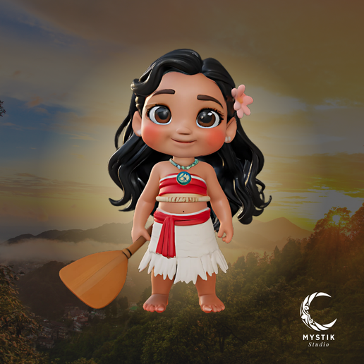 🌊 Moana Chibi - The ocean adventurer in mini version・ STL