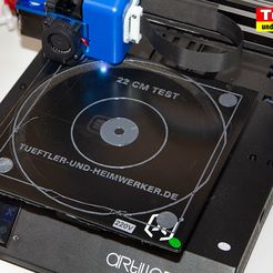 Druckbett-Test-22cm-drucken.jpg Fichier STL gratuit 22cm Bed Test / Druckbett Test・Objet imprimable en 3D à télécharger