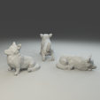 5.png Low polygon corgi 3D print model  in three poses