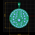 dimension.png Pingente de círculo de labirintoModelo para impressão em 3D