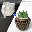 Net-Pot-decor-3D-mold-printing-5.jpg Squito Caro Pot decor 3D mold printing - Include Pot file for print
