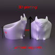 4.png 3D printale cat bowl cute cate bowl no supports 3D print model