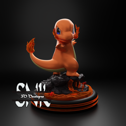 Untitled-4char.png STL file CHARMANDER POKEMON STATUE・3D print design to download