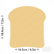 bread_slice~7.25in-cm-inch-cookie.png Bread Slice Cookie Cutter 7.25in / 18.4cm