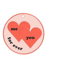Llavero-Corazones-me-you-2.png Archivo STL Llavero Corazones me + you・Plan para descargar y imprimir en 3D