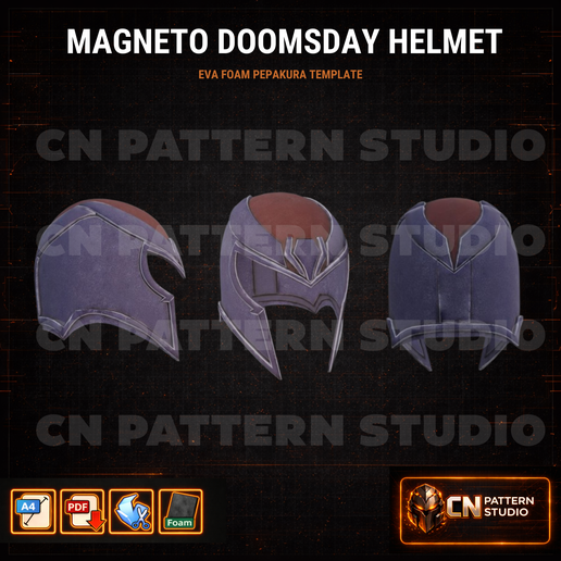 Magneto Doomsday Helmet Cosplay – Pepakura Template – EVA Foam Pattern
