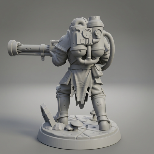 🎲 Pre-Supported 32mm Grimdark Plague Rifleman | Tabletop Wargaming ...