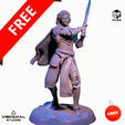 Amaya-free.png Mittelalterlicher Ritter - Schwert - FREE, DND-Charakter, NPC-Soldat, Fantasy-Miniatur, Wargame-Miniatur, 28mm und 32mm Maßstab