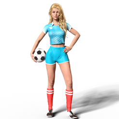 football-girl-1.png Archivo STL chica del fútbol・Modelo imprimible en 3D para descargar
