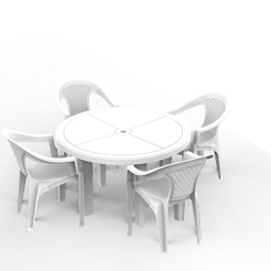 untitled.4.png STL file diorama accessories plastic chairs with table・Model to download and 3D print