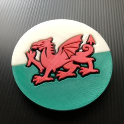 IMG_9700.jpg Free STL file Wales - Flag Coaster・3D printer design to download