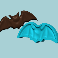b.png Файл STL Halloween Molding A01 Летучая мышь - силиконовый молд для шоколада・Модель для загрузки и печати в формате 3D