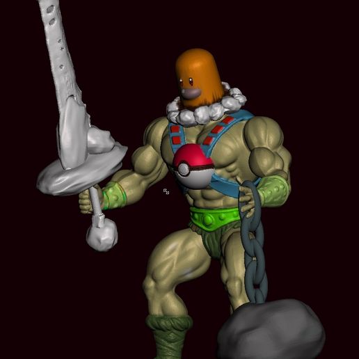 🐉 Pokemon Diglett HDTPM IS MAMMAD, He-man Muscled Meme He-man・ OBJ File ...
