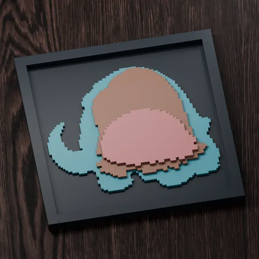 Mamoswine Line - Pokemon Silhouette Frame | Gen 5 sprite style | STL