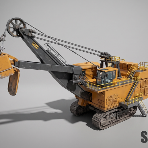 P&H 4100XPC Electric Rope Shovel - Ultra-Detail Mining Giant - 3D Model