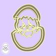 02-2.jpg Easter (pascha) cookie cutters - #29 - egg (with cute newborn chicken) (style 15)